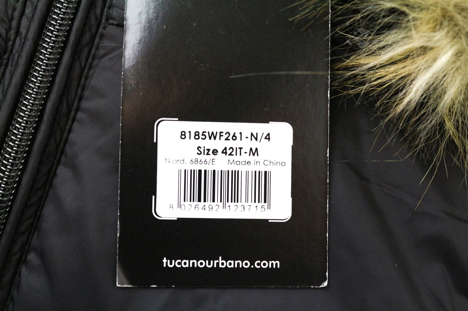 TUCANO URBANO Furbet Women Jacket M Black Thermal Padded Faux Fur Hooded Lined