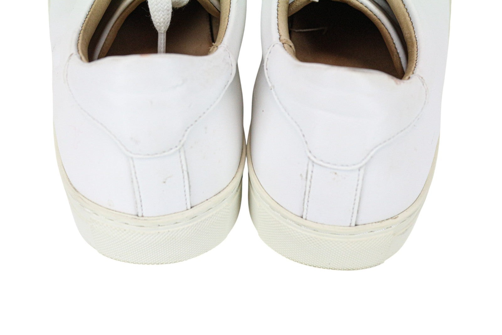 SUITSUPPLY Men Trainers EU41 White Genuine Leather Laced Low-Top Sneakers