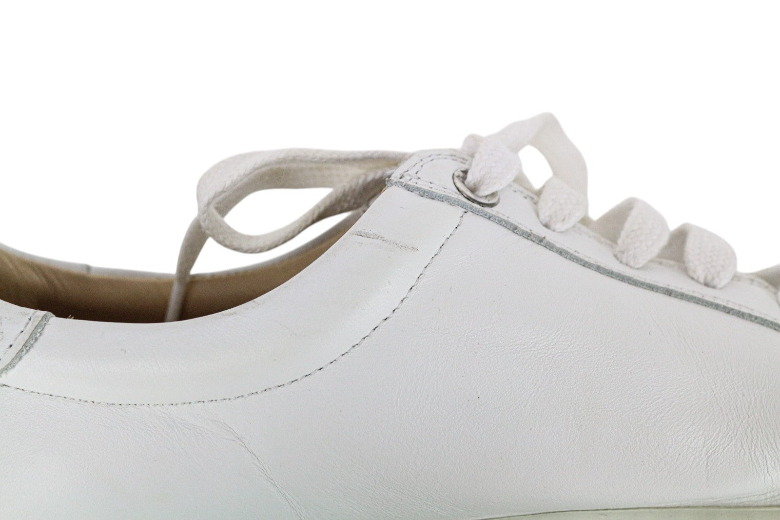 SUITSUPPLY Men Trainers EU41 White Genuine Leather Laced Low-Top Sneakers