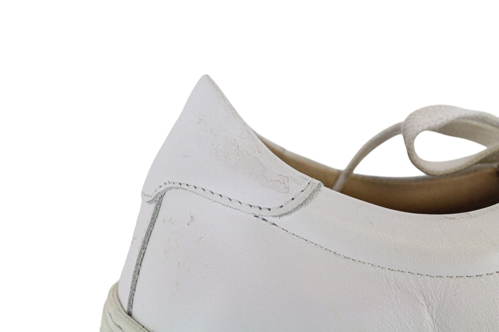 SUITSUPPLY Men Trainers EU41 White Genuine Leather Laced Low-Top Sneakers