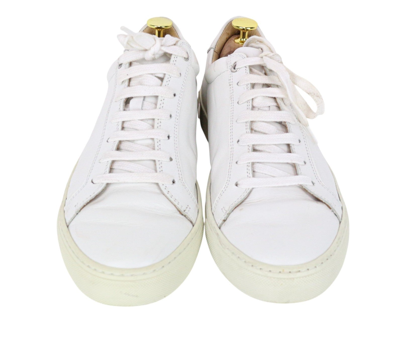 SUITSUPPLY Men Trainers EU41 White Genuine Leather Laced Low-Top Sneakers