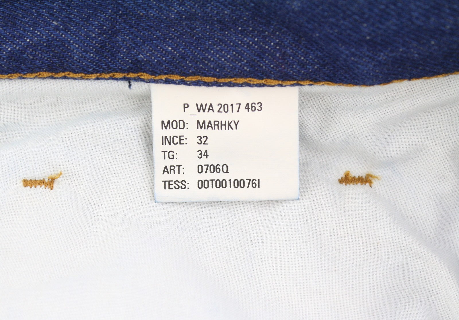 DIESEL Marhky 0706Q Men's Jeans W34 Indigo Tapered Button Fly Denim