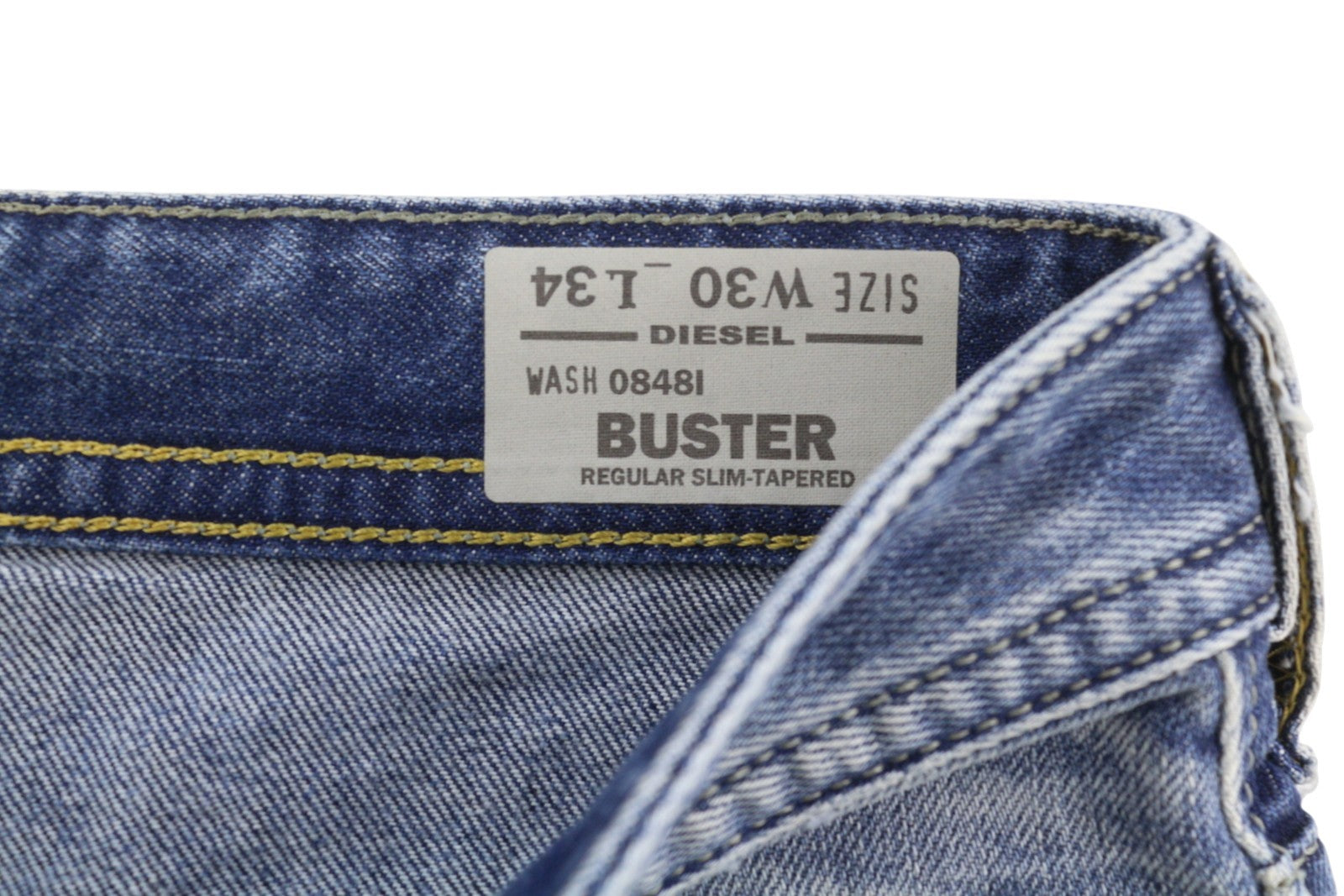 DIESEL Buster 0848I Men's Jeans W30/L34 Blue Worn Slim Tapered Distress
