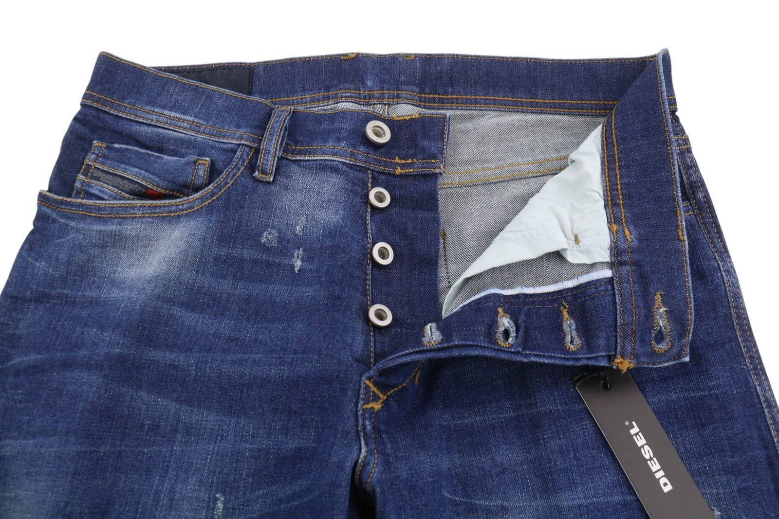 DIESEL Tepphar 084TX Men's Jeans W28/L32 Blue Faded Skinny Distress Denim