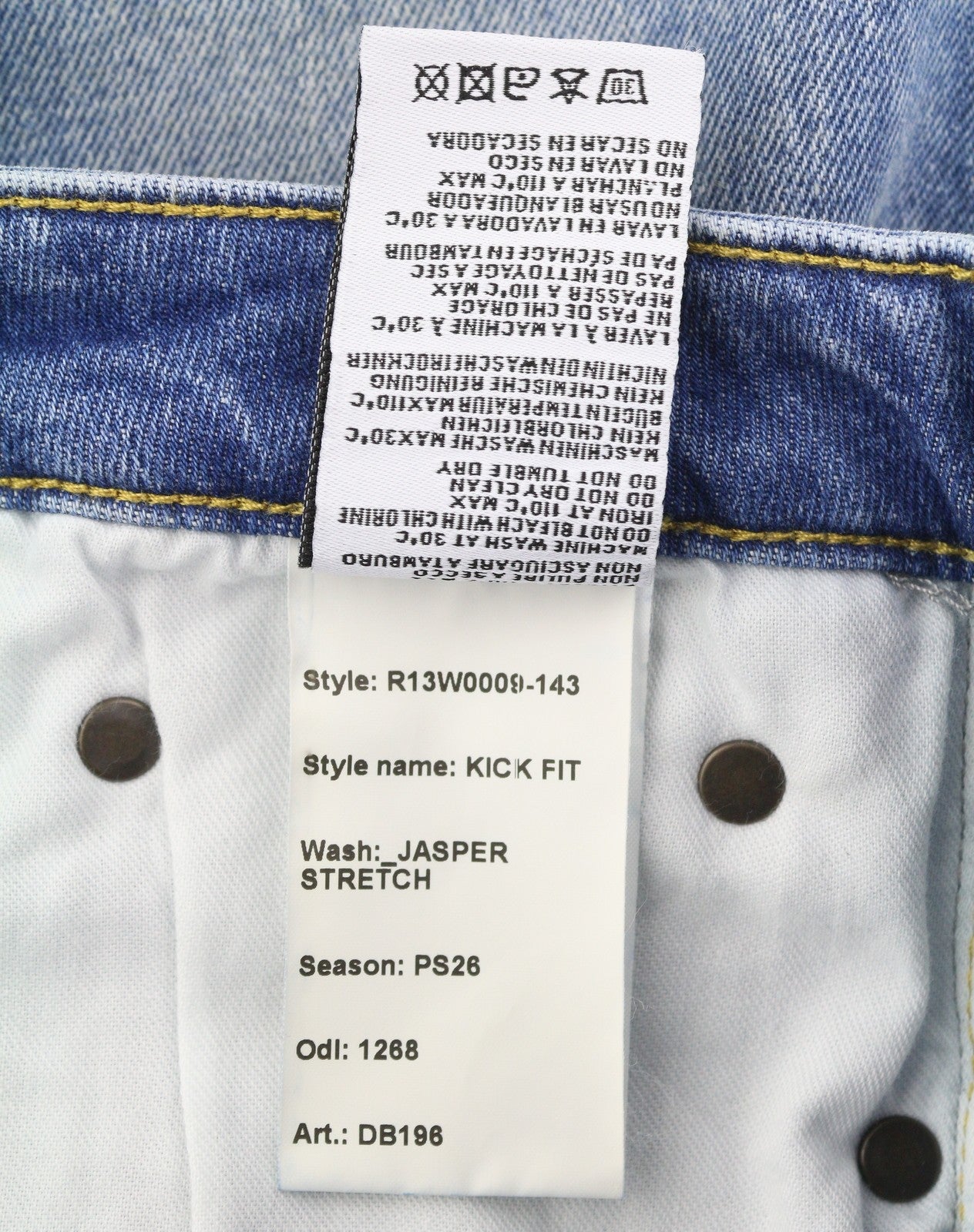 R13 Kick Fit Women's Jeans 28 Jasper Stretch Faded Cropped Blue PS26