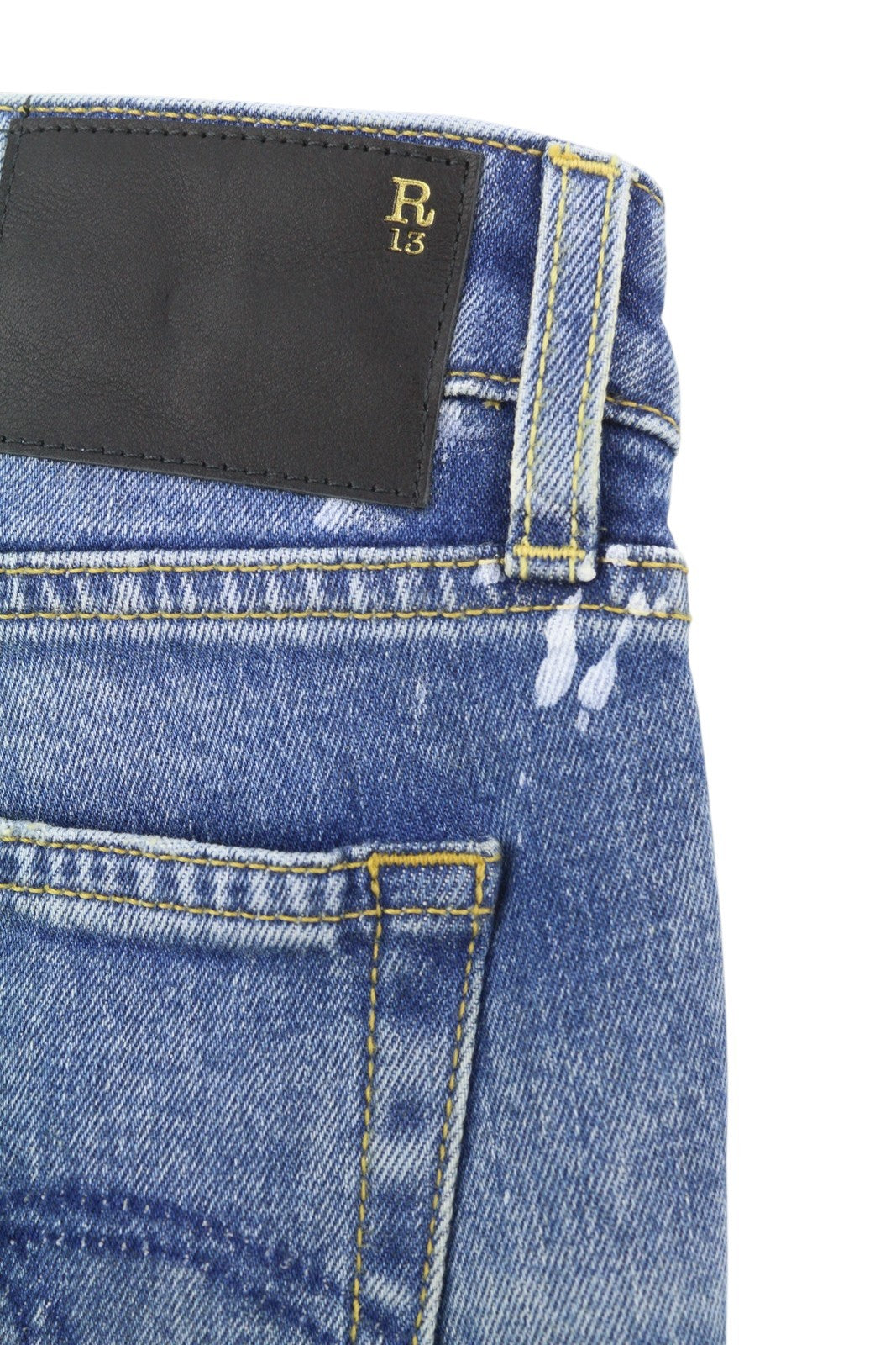 R13 Kick Fit Women's Jeans 28 Jasper Stretch Faded Cropped Blue PS26