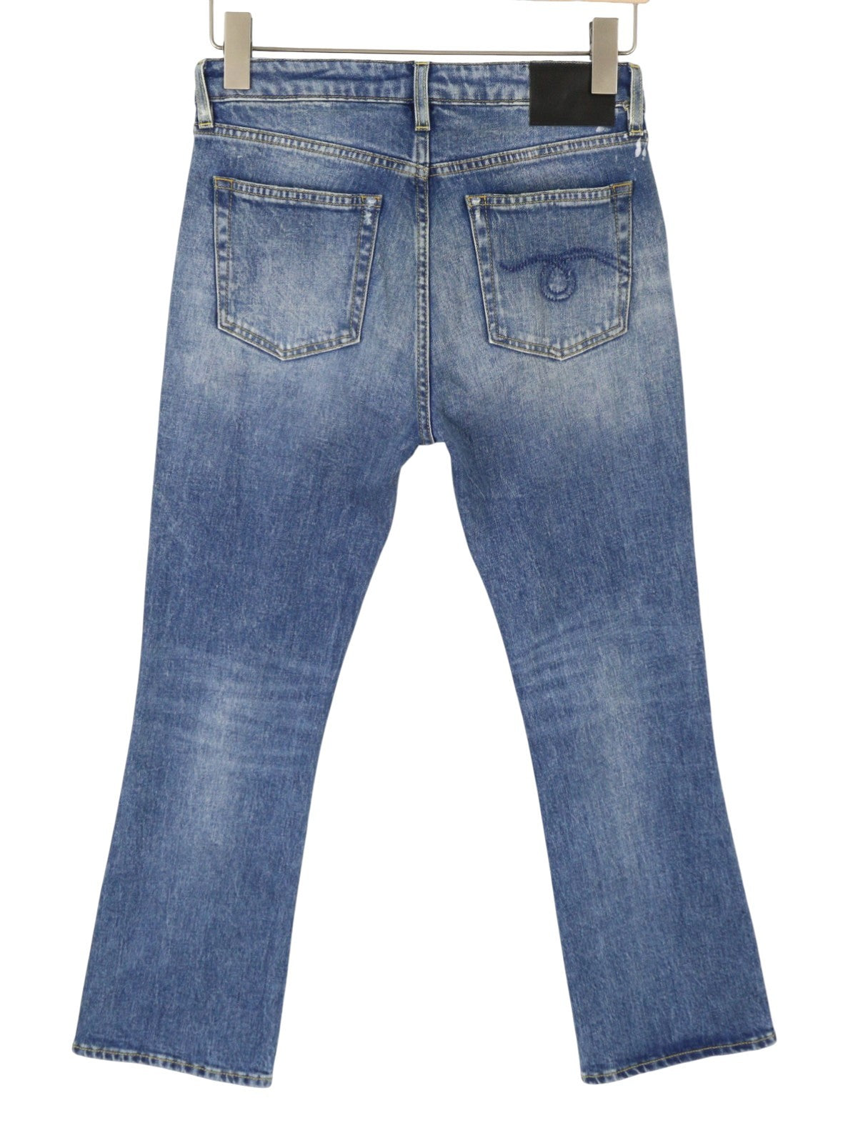 R13 Kick Fit Women's Jeans 28 Jasper Stretch Faded Cropped Blue PS26