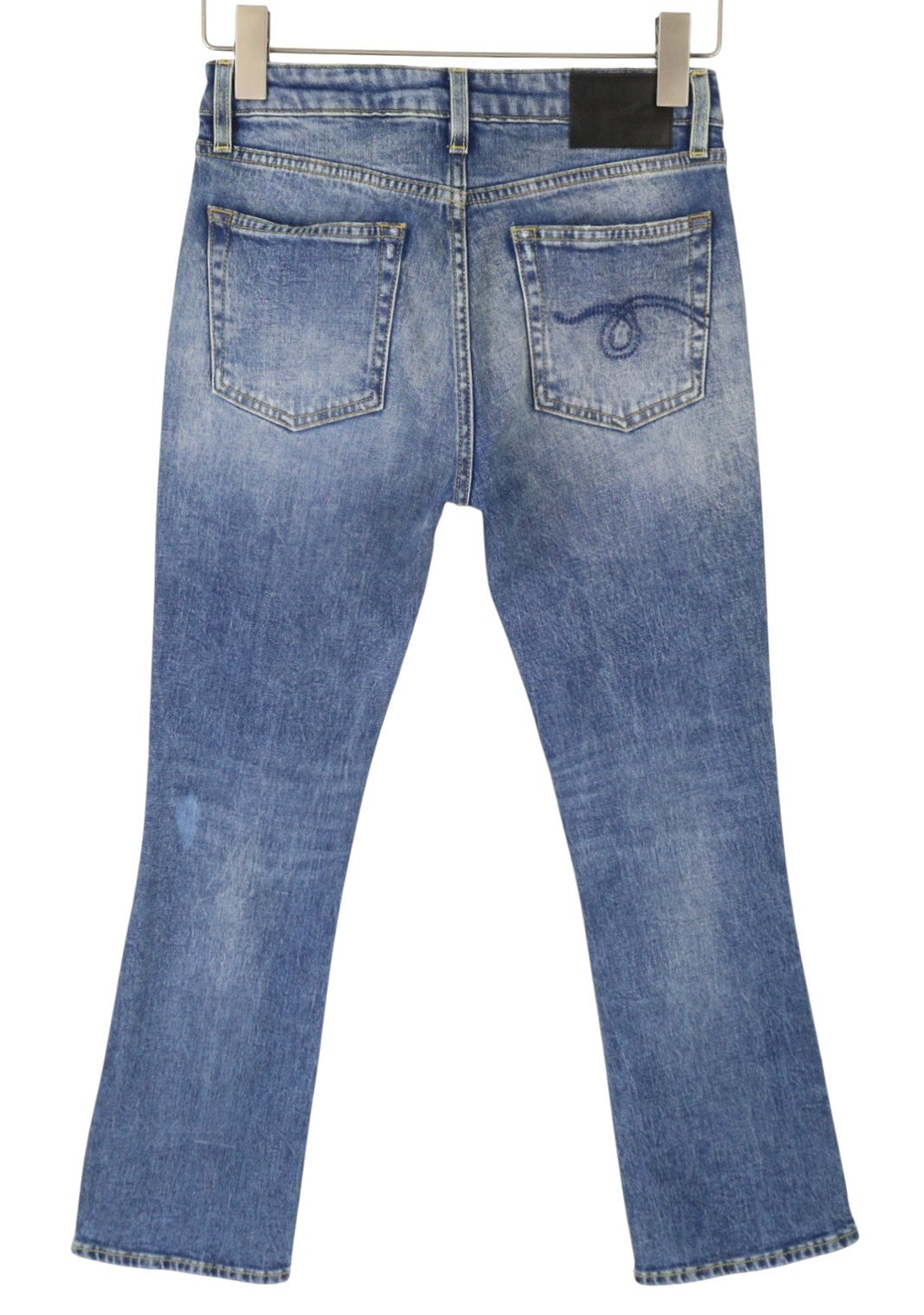 R13 Kick Fit Women's Jeans 26 Jasper Stretch Cropped Faded Blue PS26