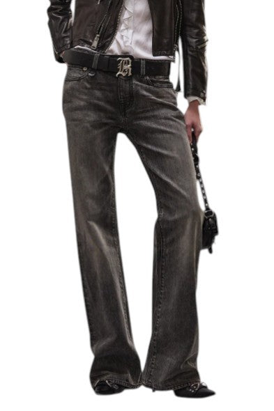 R13 Effie Women's Jeans 27 Polaris Dark Black Faded Whiskers PS26 RRP850