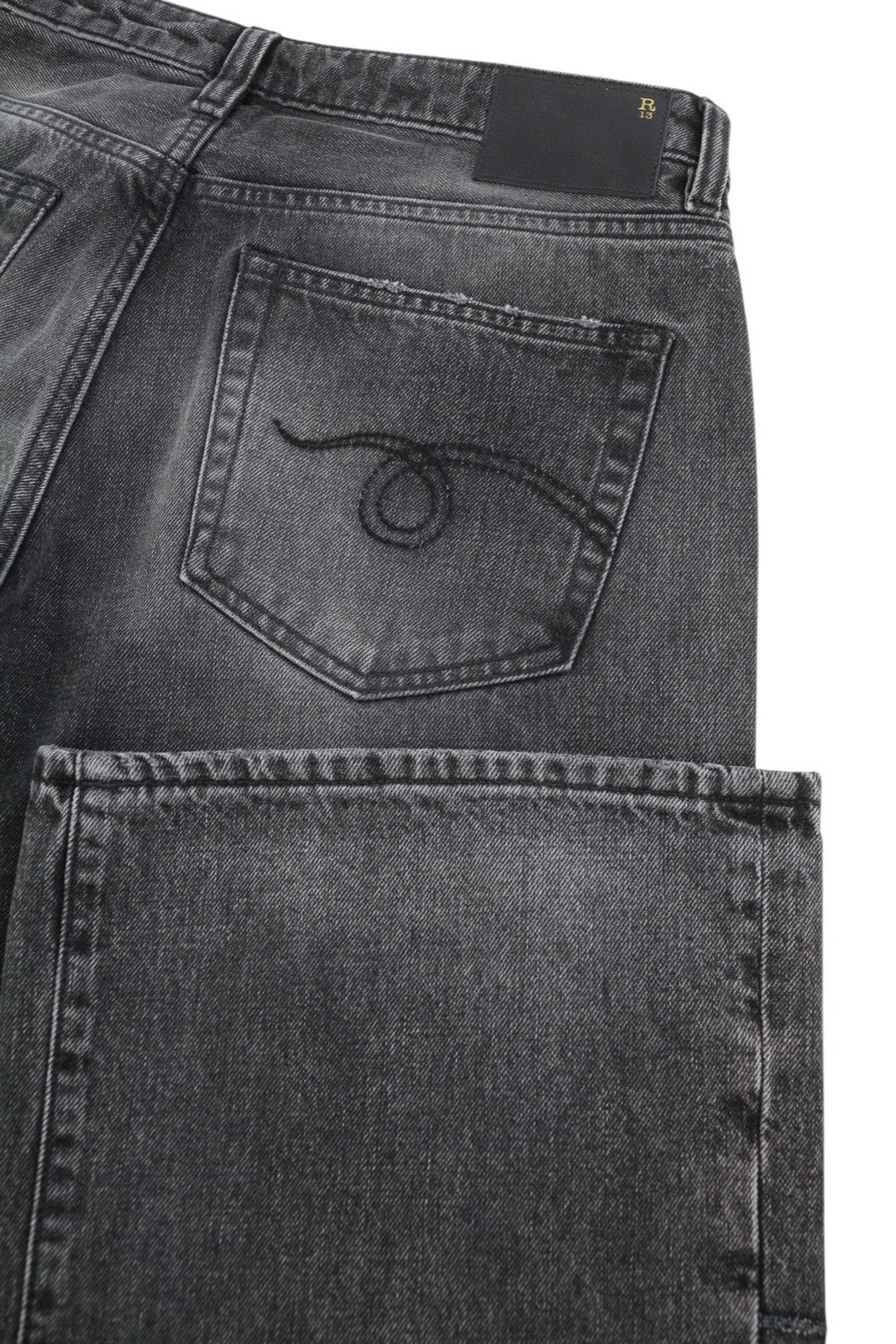 R13 Effie Women's Jeans 27 Polaris Dark Black Faded Whiskers PS26 RRP850