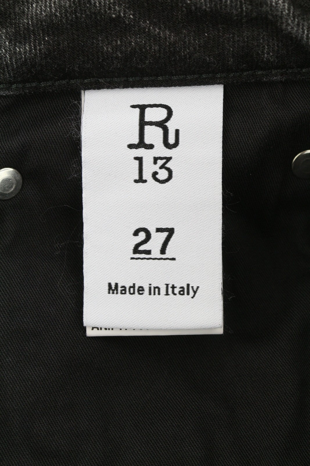 R13 Effie Women's Jeans 27 Polaris Dark Black Faded Whiskers PS26 RRP850