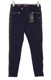 MAISON SCOTCH Biker Women's Jeans W27 Dark Blue Skinny Star Side Lines