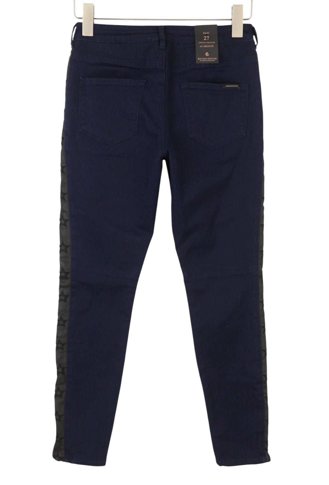 MAISON SCOTCH Biker Women's Jeans W27 Dark Blue Skinny Star Side Lines
