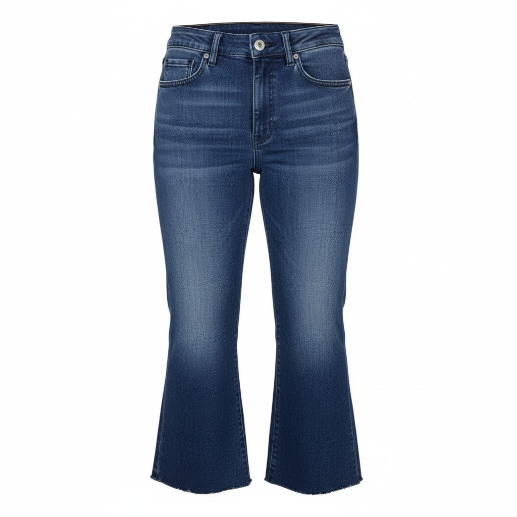 SCOTCH & SODA Women's Jeans W25/L32 Blue Faded Distress Bootcut Fray Hems