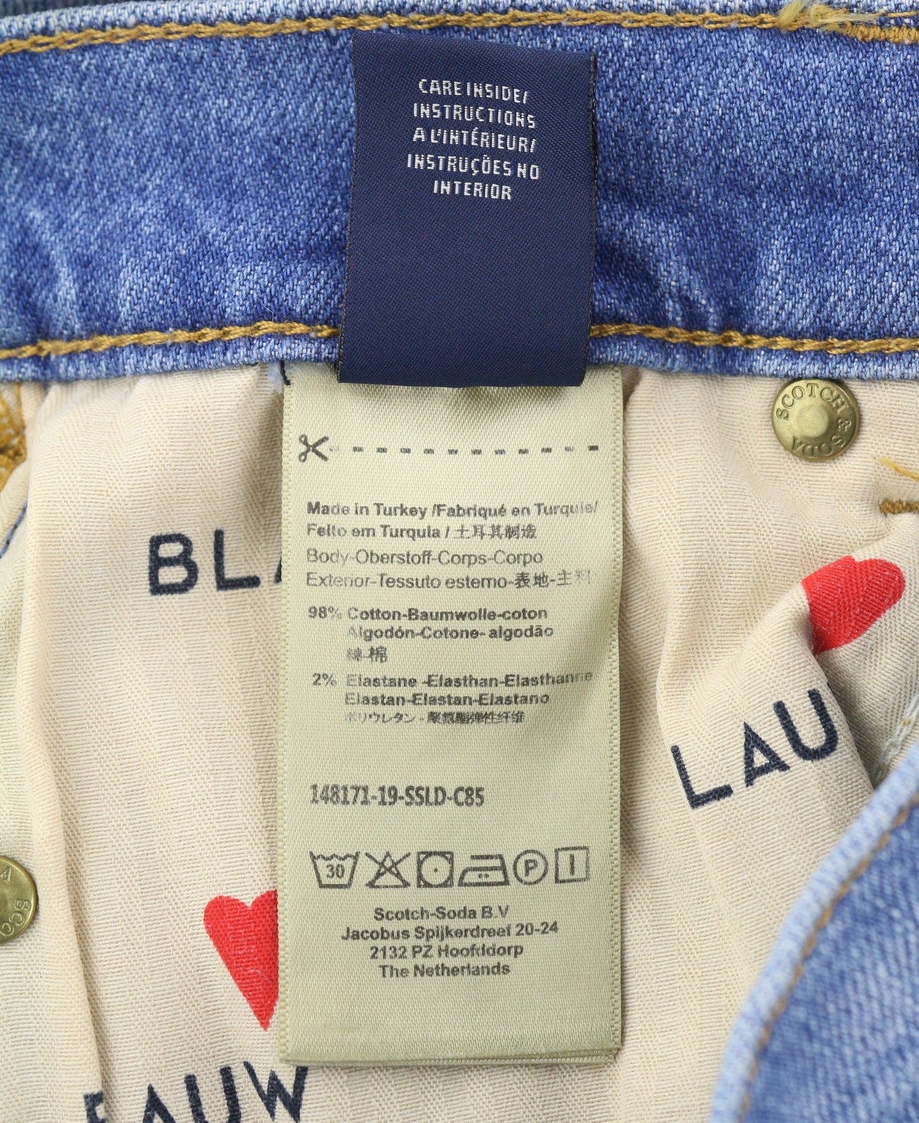 SCOTCH & SODA High Five Women's Jeans W24/L32 Blue High Rise Cropped Boyfriend