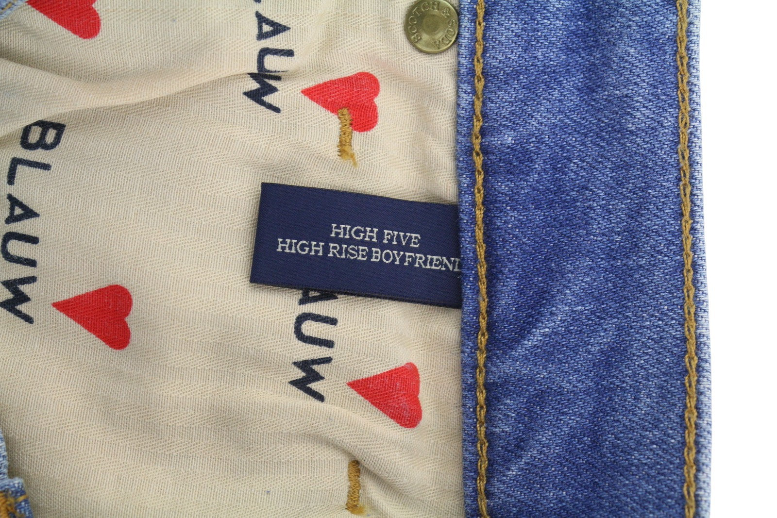 SCOTCH & SODA High Five Women's Jeans W24/L32 Blue High Rise Cropped Boyfriend