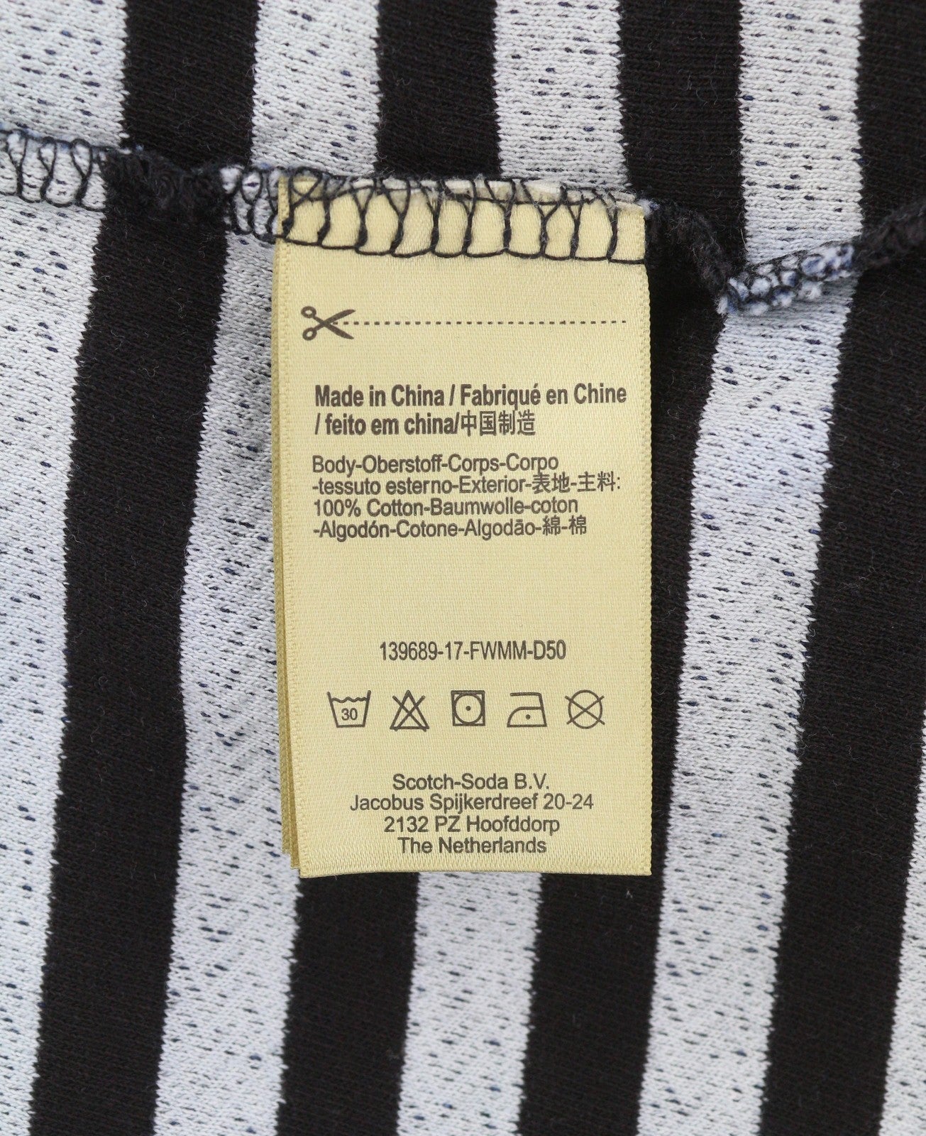 SCOTCH & SODA Men's Sweatshirt M Black Stripe Crew Neck Pull On