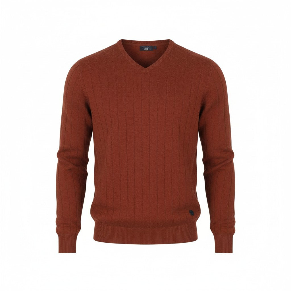 Brauner Baumwollpullover