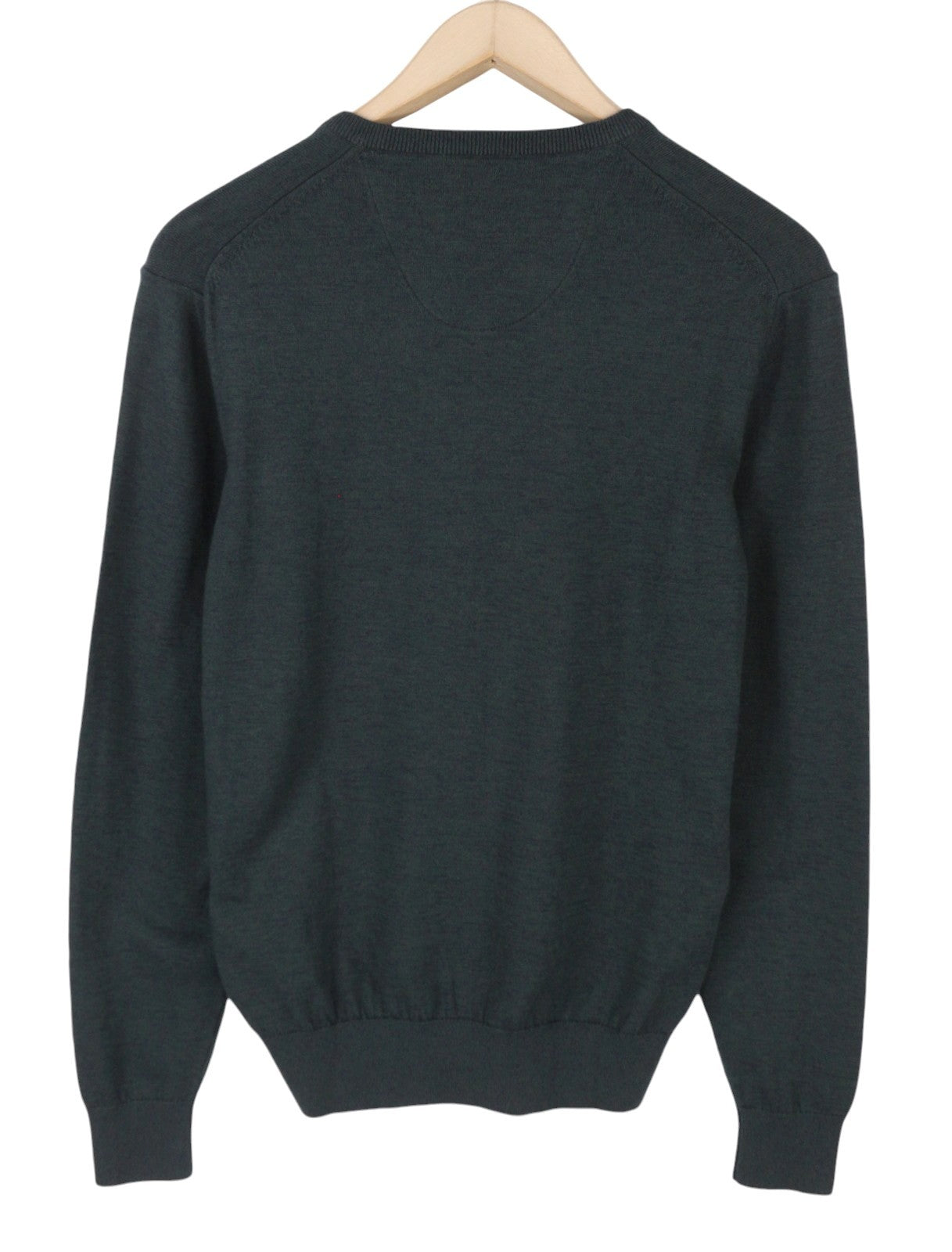 STATE OF ART Men's Jumper S Dark Grey Melange Knit V-Neck Pull On