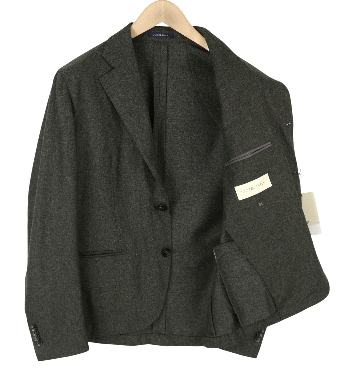 SUITSUPPLY La Spalla Men's Blazer UK40S Dark Grey Melange Flannel 2 Roll 3