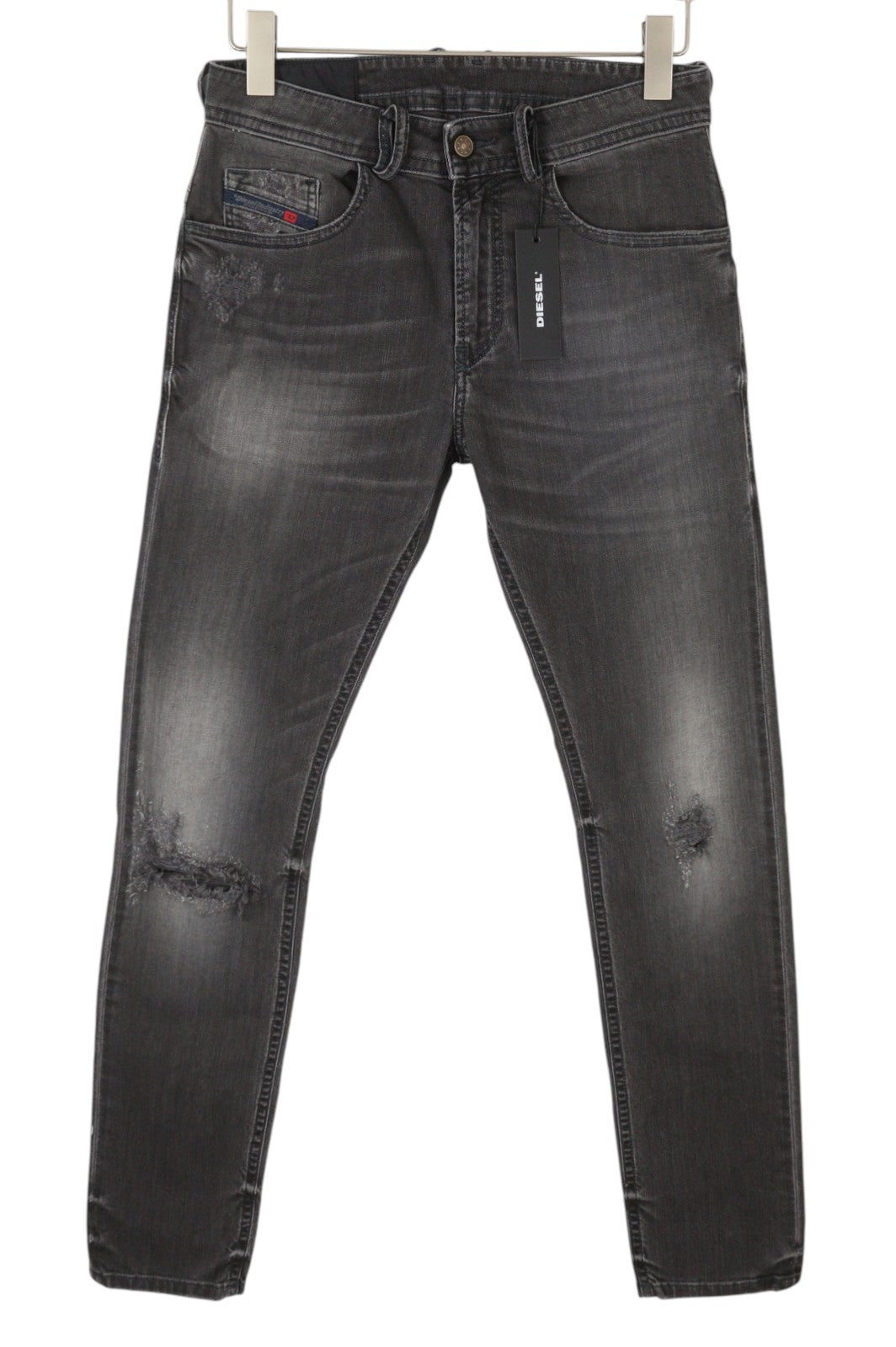DIESEL Thommer 069BH Men's Jeans W28/L32 Black Distress Faded Slim Skinny