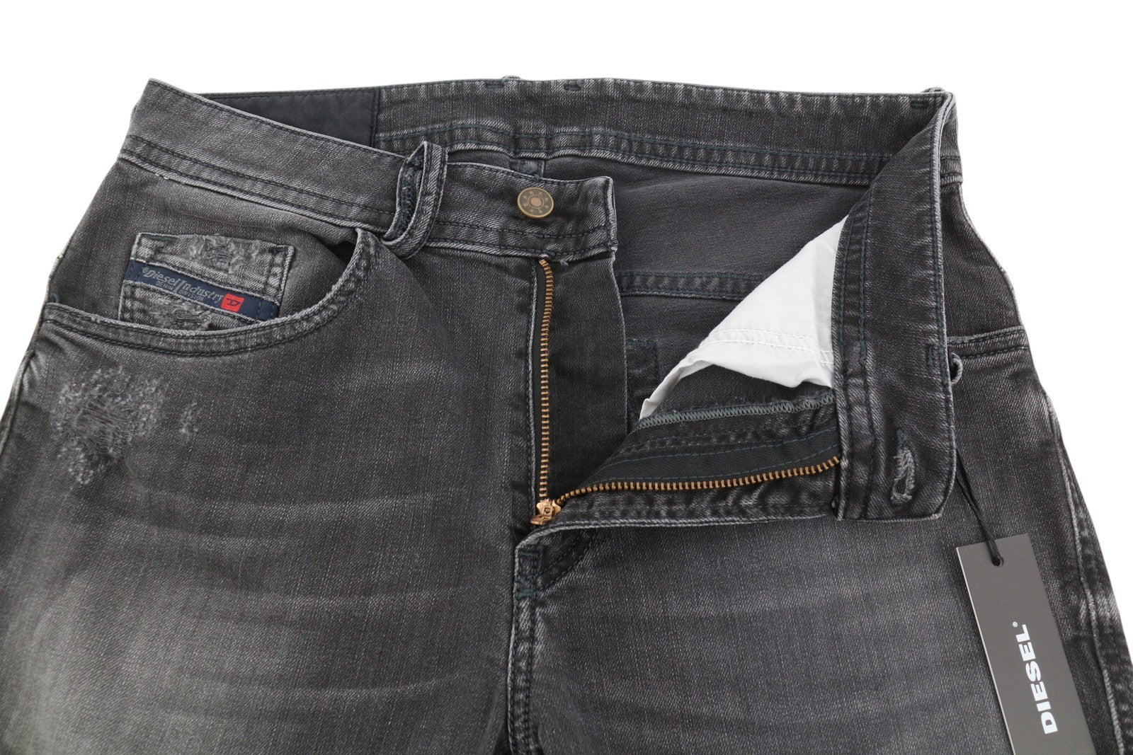 DIESEL Thommer 069BH Men's Jeans W28/L32 Black Distress Faded Slim Skinny