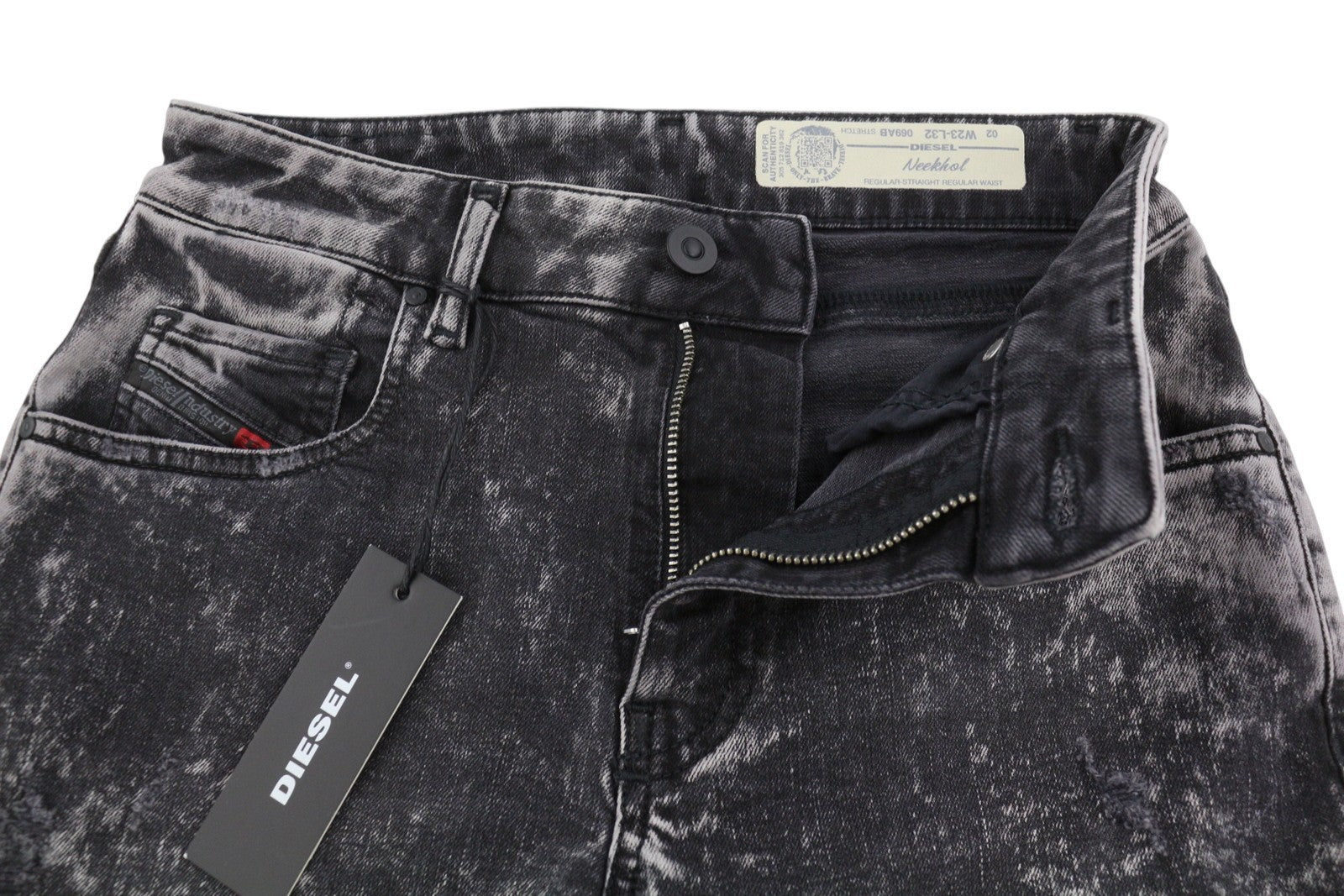 DIESEL Neekhol 069AB Women's Jeans W23/L32 Distress Straight Stretch Regular