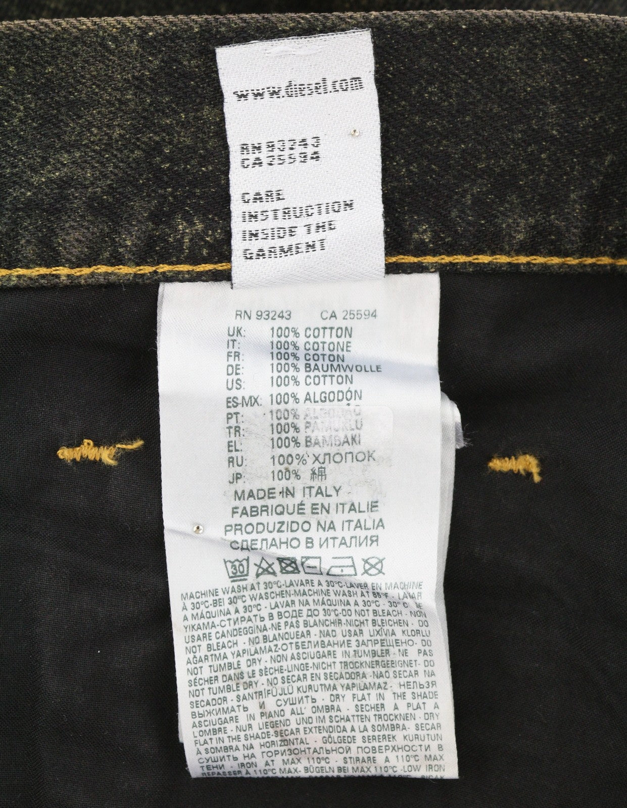 DIESEL Jifer 084WE Men's Jeans W32/L32 Black Aged Faded Tapered Ankle