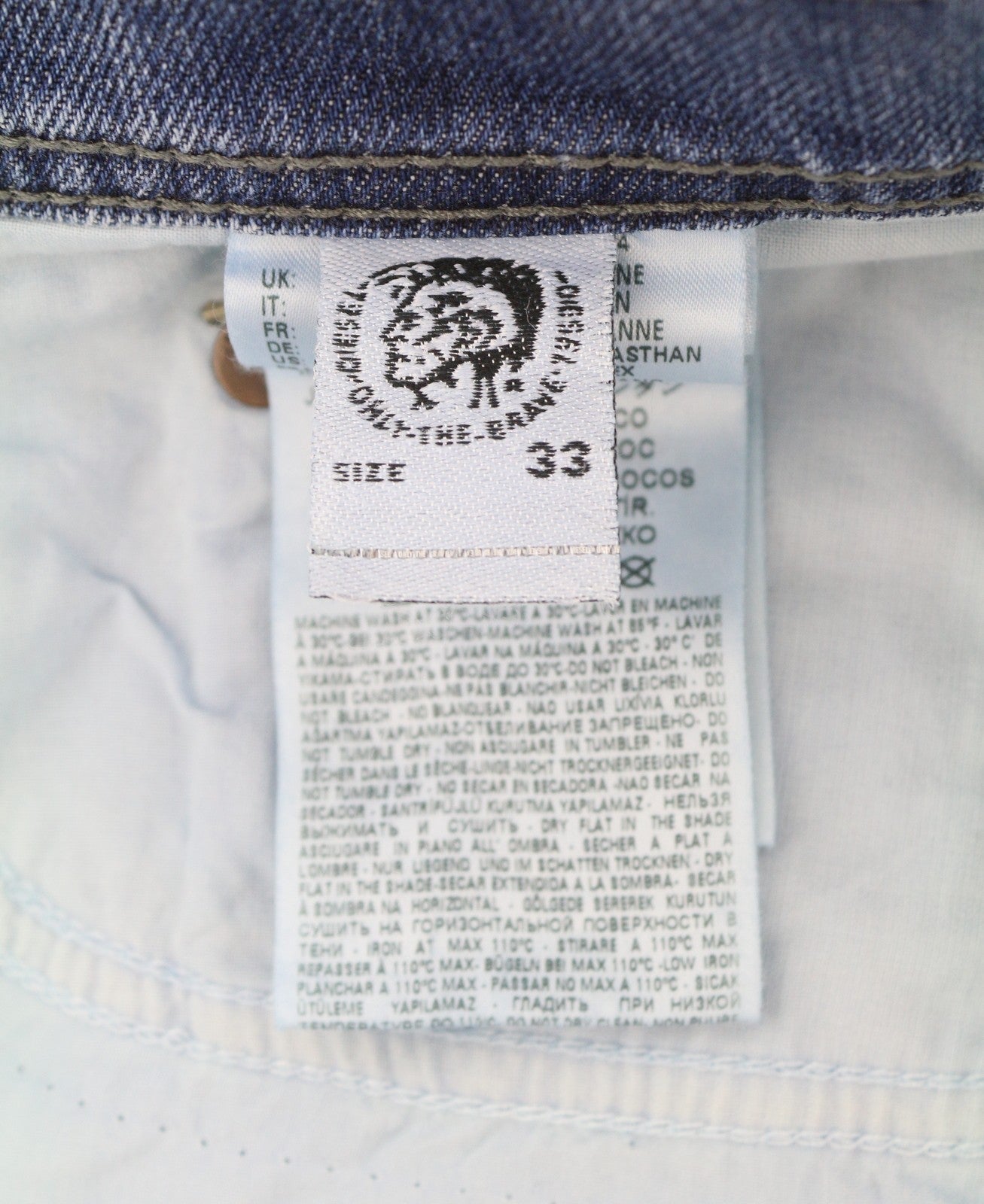 DIESEL Tepphar 0842H Men's Jeans W33/L32 Blue Slim Carrot Faded Stretch