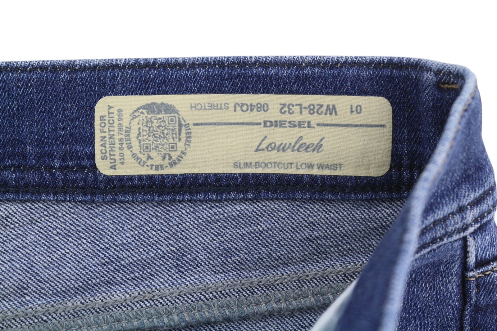 DIESEL Lowleeh 084QJ Women's Jeans W28/L32 Blue Slim Bootcut Low Waist Stretch