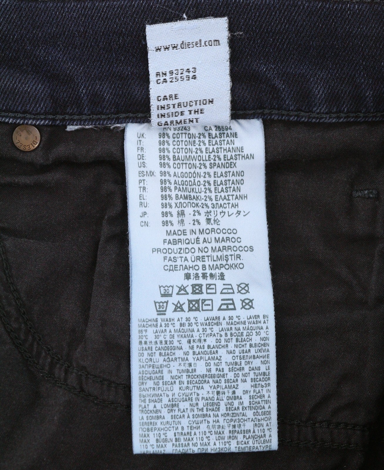 DIESEL Tepphar-X 0679R Men's Jeans W32/L32 Blue Slim Carrot Faded Stretch