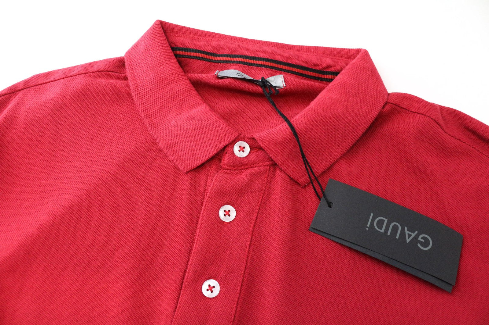 GAUDI Men's Polo T-Shirt 2XL Red Pure Cotton Collared Short Sleeve Casual Wear