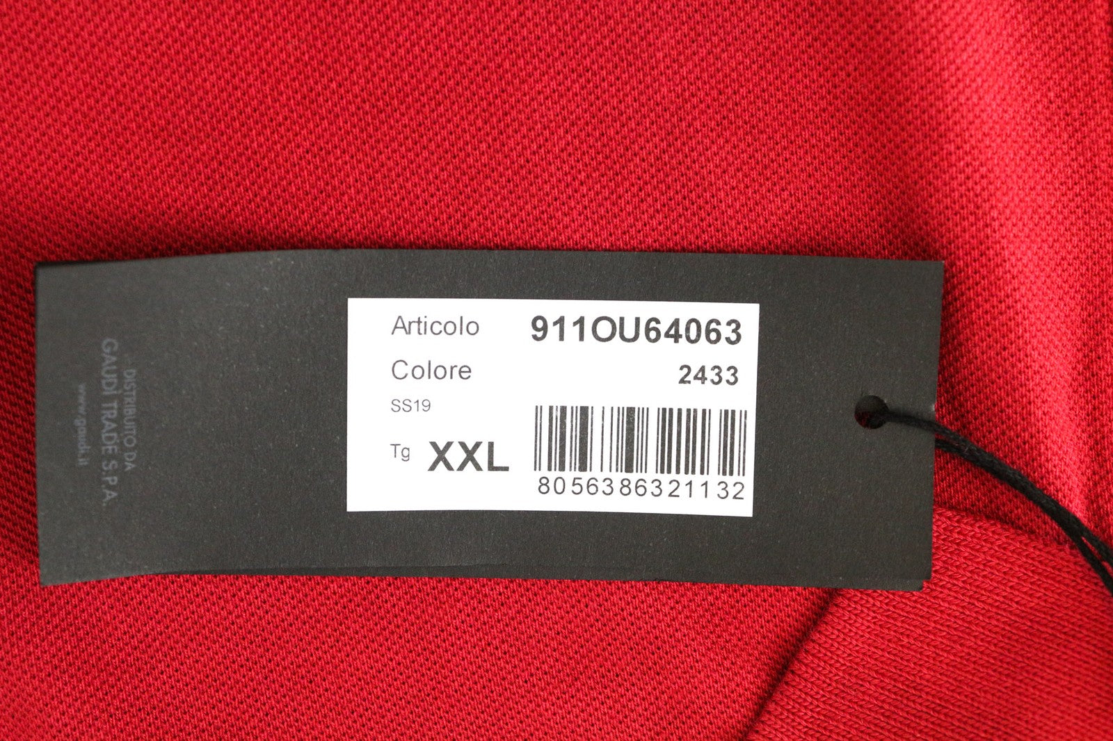 GAUDI Men's Polo T-Shirt 2XL Red Pure Cotton Collared Short Sleeve Casual Wear