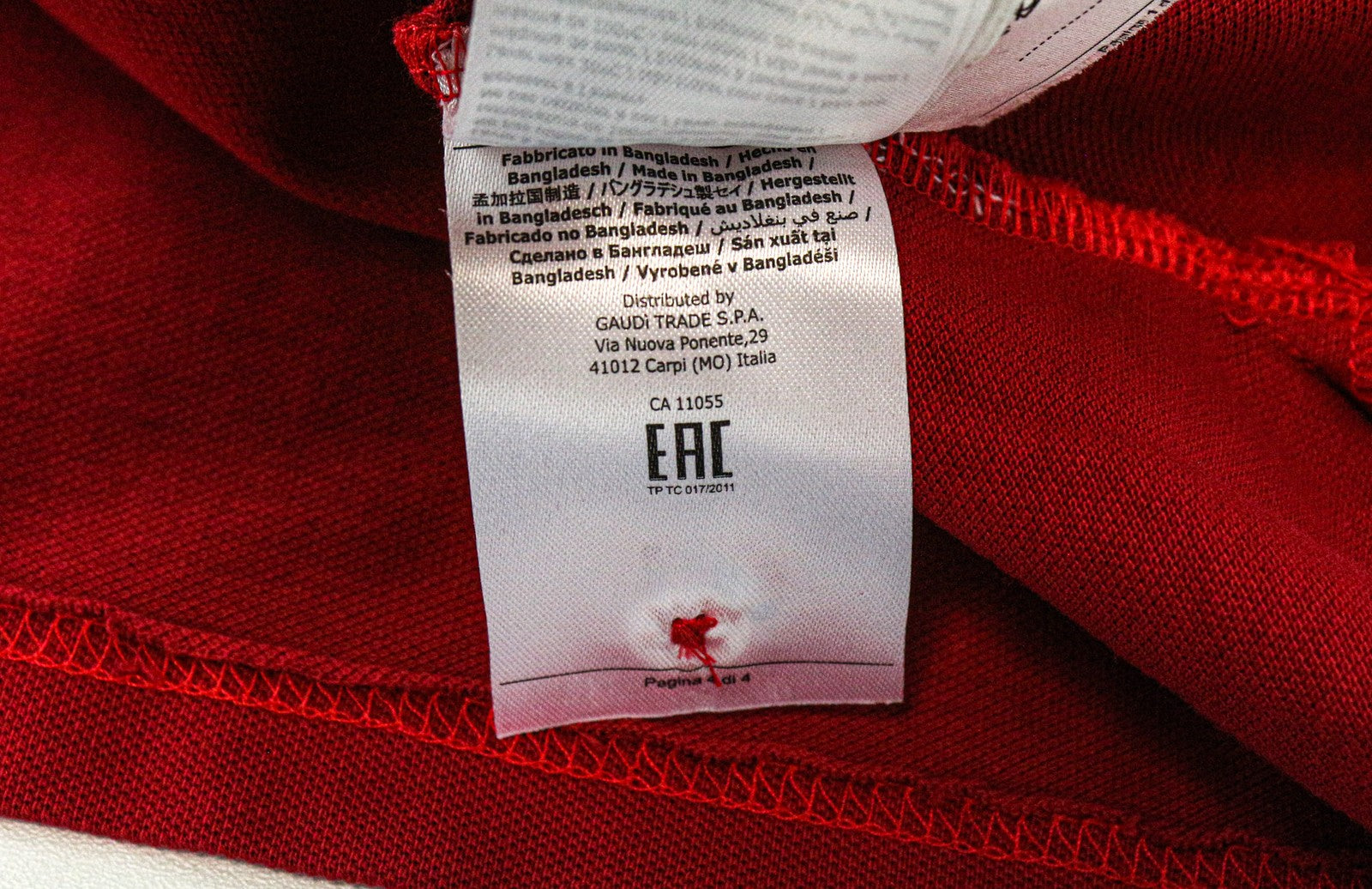 GAUDI Men's Polo T-Shirt 2XL Red Pure Cotton Collared Short Sleeve Casual Wear