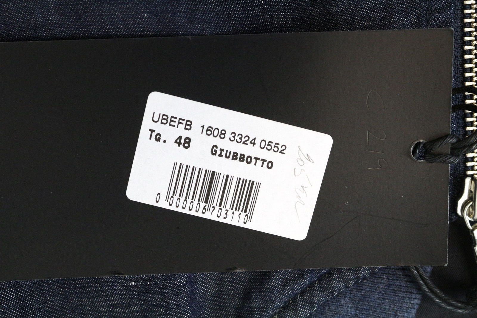 RICHMOND Men's Jacket 48 Blue Cotton Linen Bomber Lightweight Casual Style