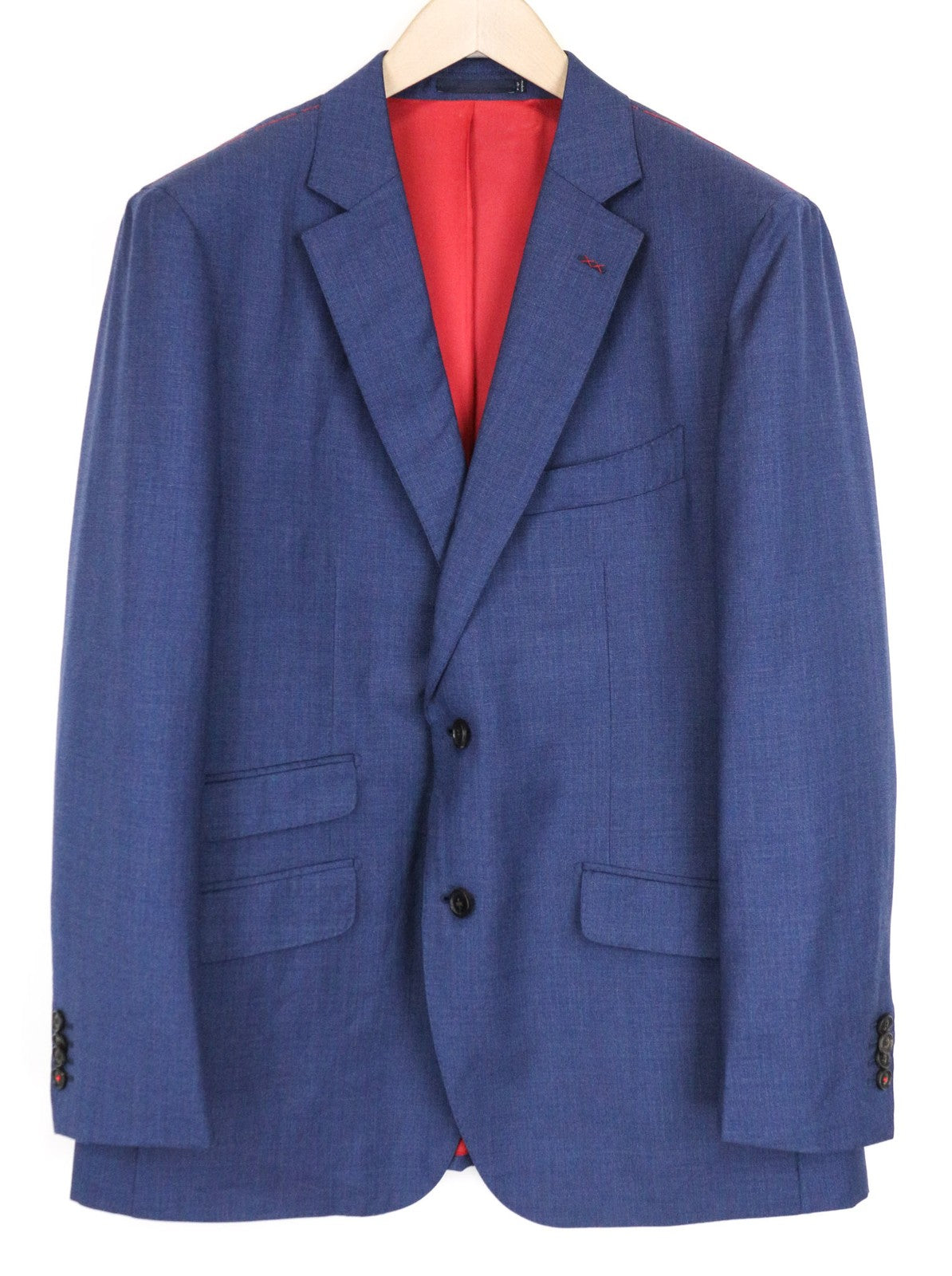 SUITSUPPLY Sienna Men's Blazer UK46S Blue Wool Super 130's Single-Breasted