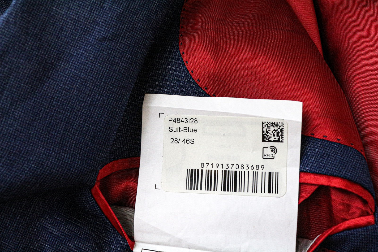 SUITSUPPLY Sienna Men's Blazer UK46S Blue Wool Super 130's Single-Breasted