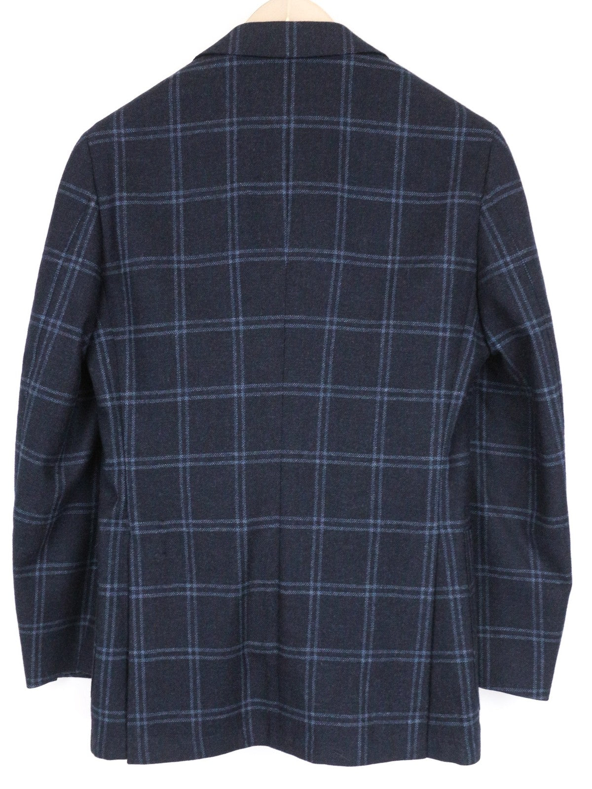 SUITSUPPLY Havana Men's Blazer UK34R Slim Blue Checked Pure Wool Lined