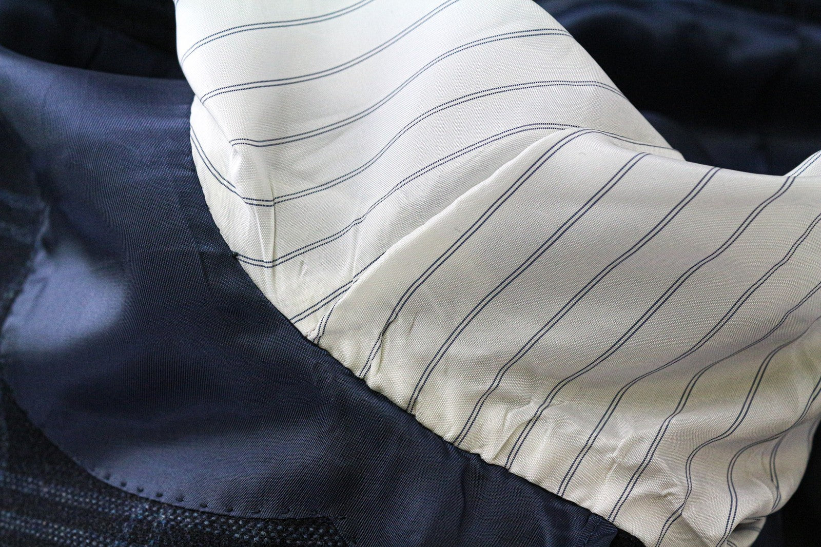 SUITSUPPLY Havana Men's Blazer UK34R Slim Blue Checked Pure Wool Lined