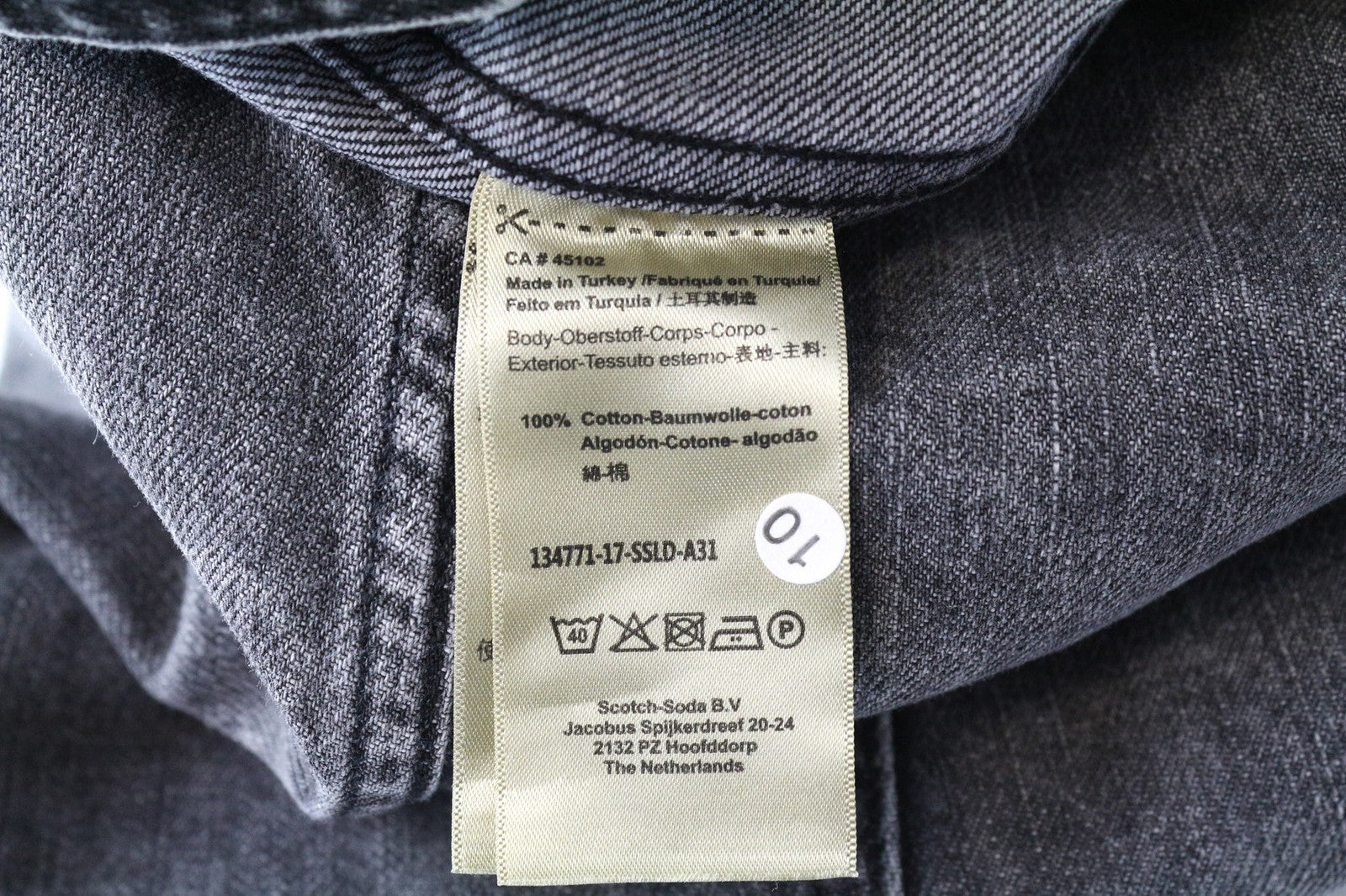 SCOTCH & SODA Ams Blauw Women's Shirt S Grey Denim Washed Cotton Short Sleeve