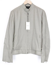 JOHN RICHMOND Men's Jacket UK18 Grey Checked Pattern Zip Long Sleeve Lightweight