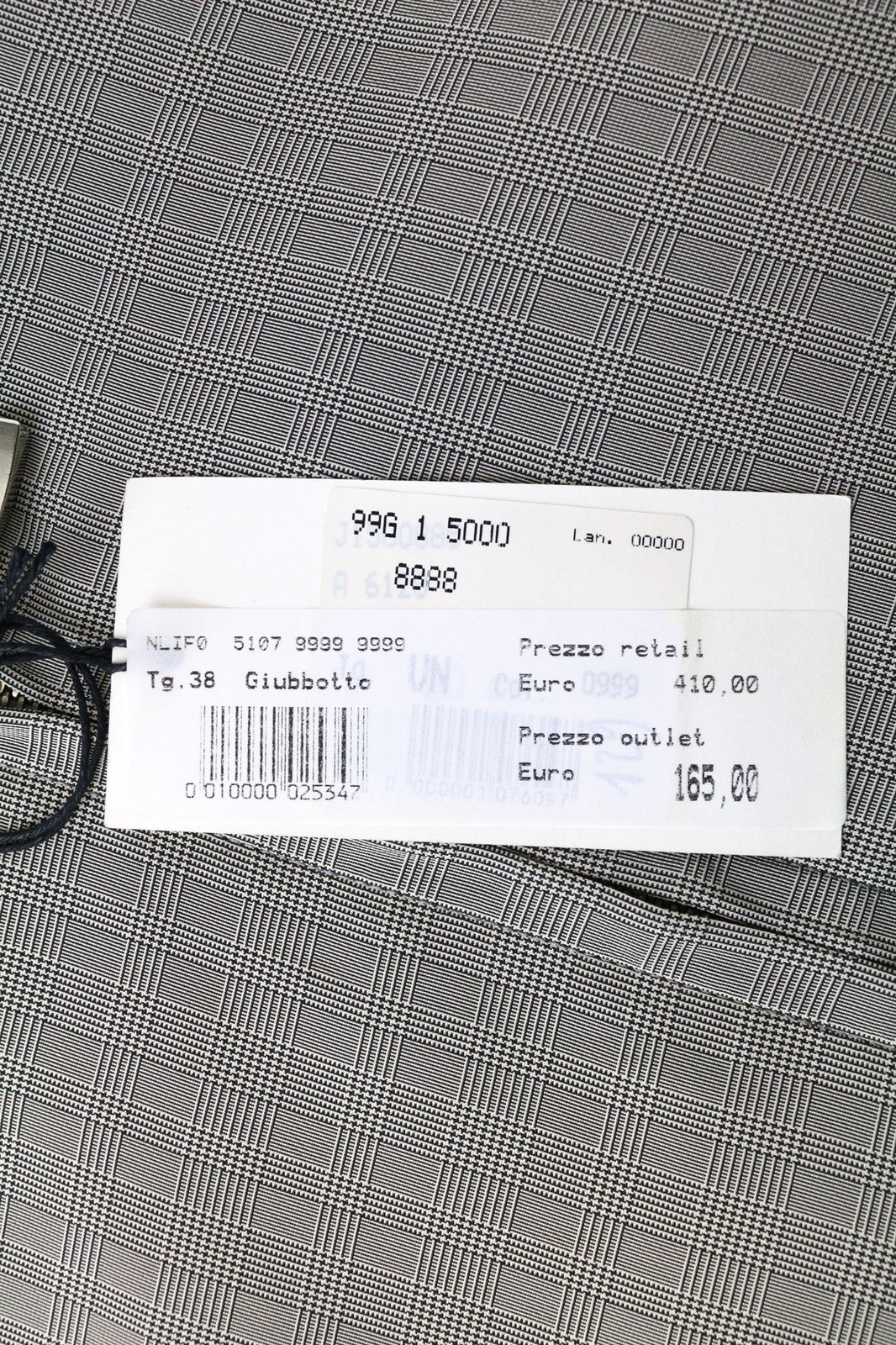 JOHN RICHMOND Men's Jacket UK18 Grey Checked Pattern Zip Long Sleeve Lightweight