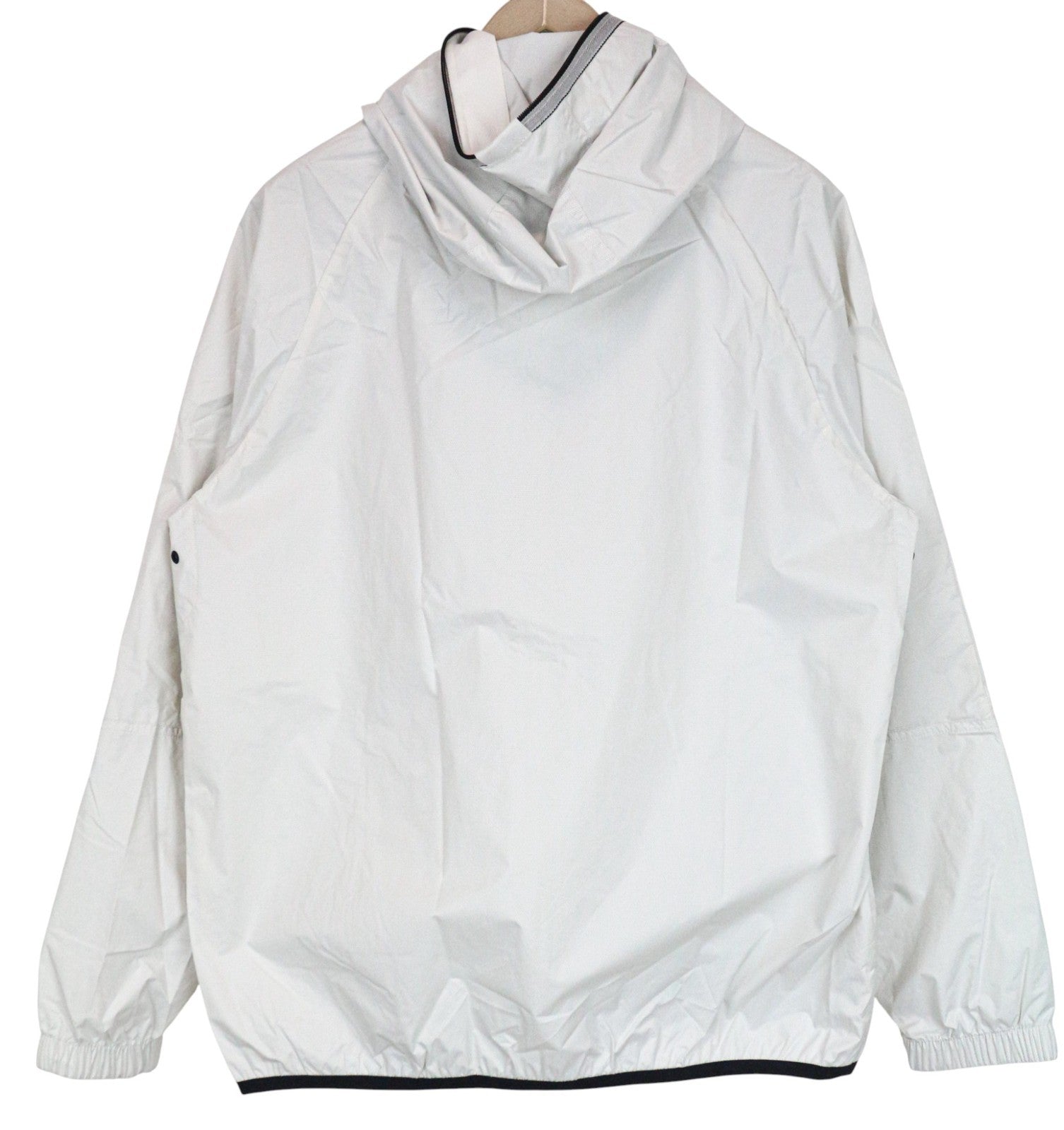 REPLAY Men's Jacket L Light Grey Hooded Zipped Reflective Lightweight Unlined