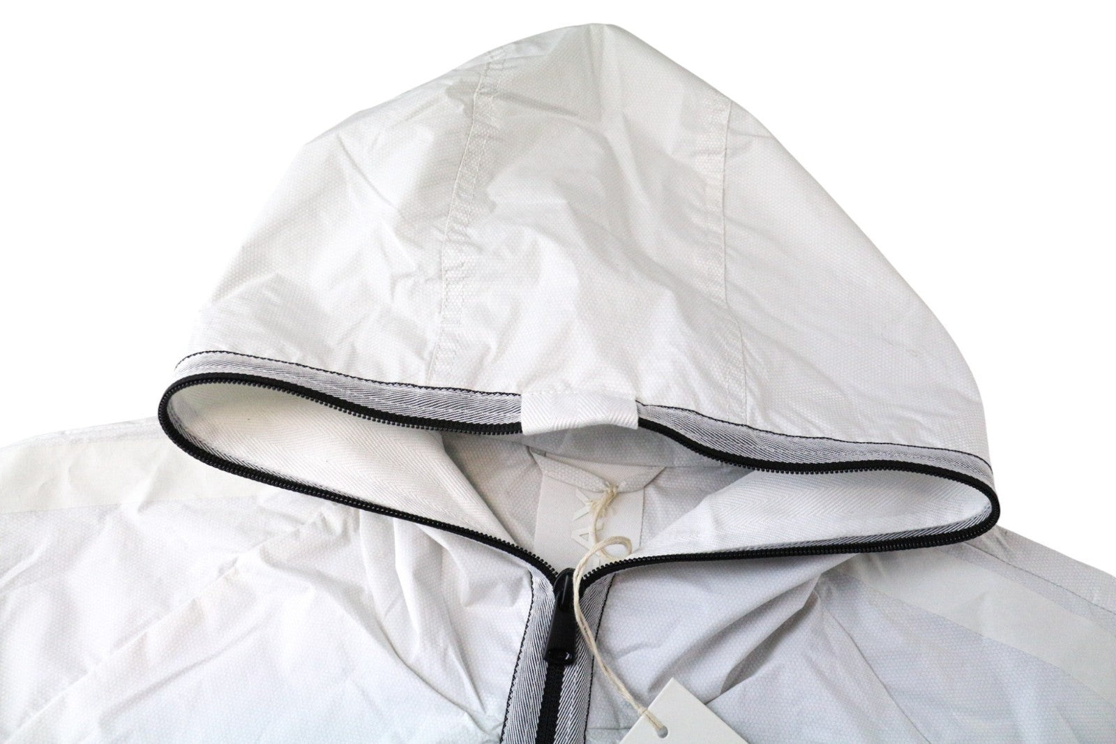 REPLAY Men's Jacket L Light Grey Hooded Zipped Reflective Lightweight Unlined