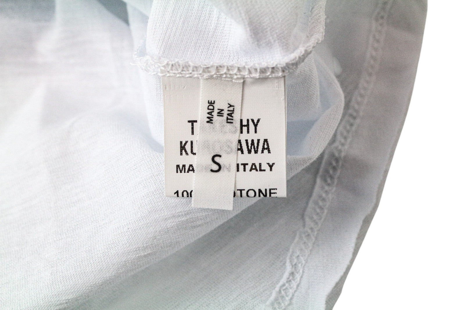 TAKESHY KUROSAWA Men's T-Shirt S White Pure Cotton Logo Short Sleeve Pullover