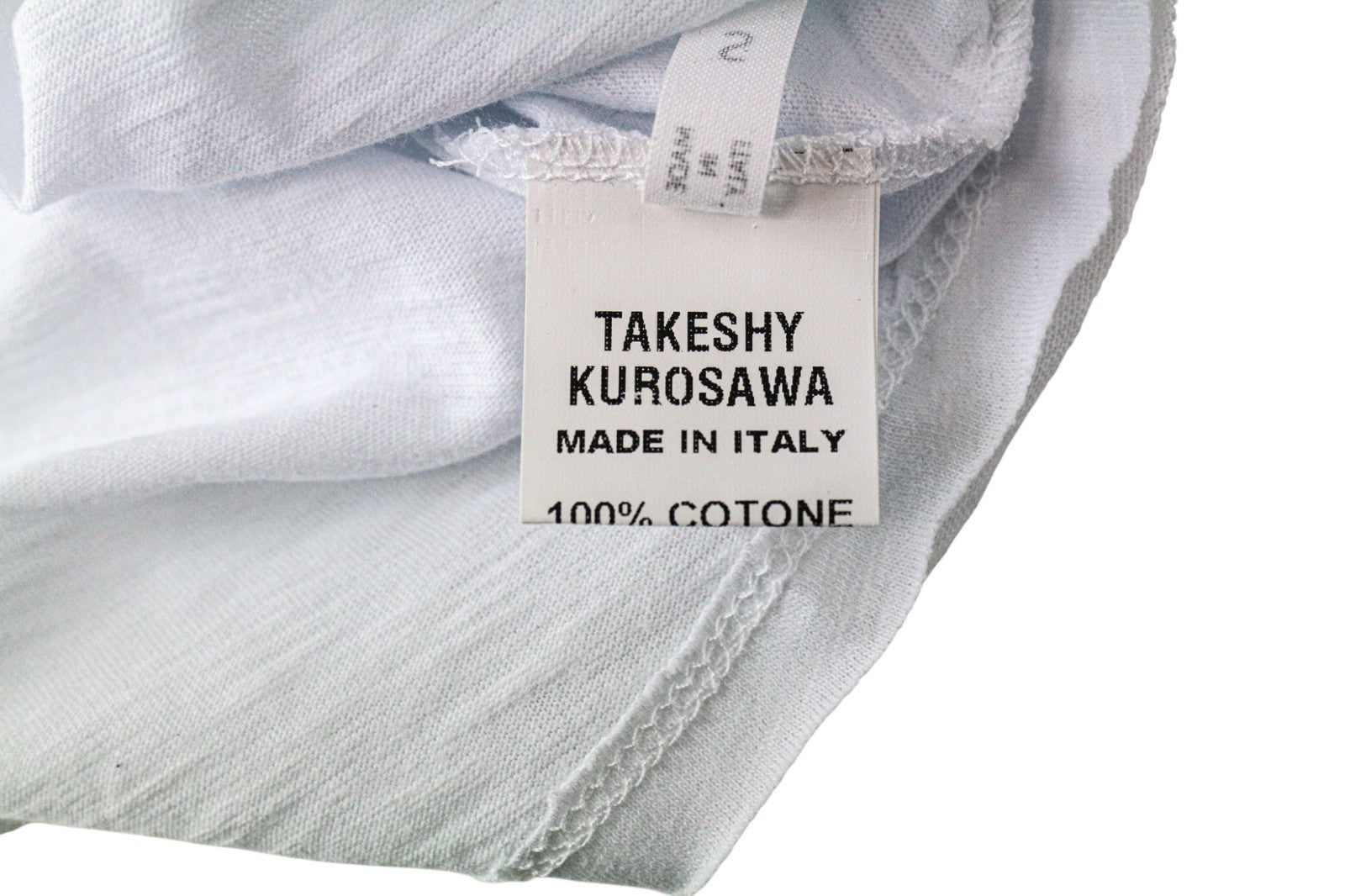 TAKESHY KUROSAWA Men's T-Shirt S White Pure Cotton Logo Short Sleeve Pullover