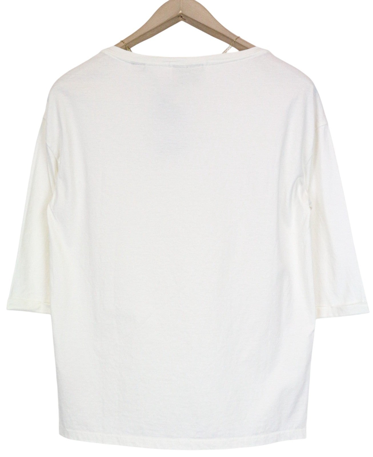 MAISON SCOTCH Women's T-Shirt S Off-White Pullover Short Sleeve Cotton Logo