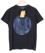 DESIGUAL Ystra Men's T-Shirt S Blue Stretch Cotton Pullover Logo Short Sleeve