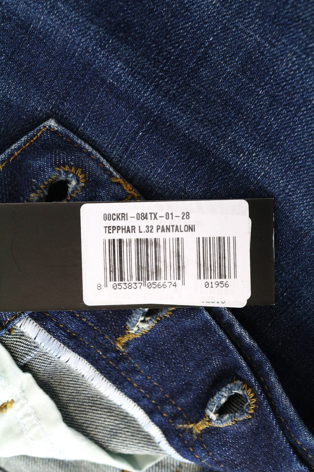 DIESEL Tepphar 084TX Men's Jeans W28/L32 Blue Carrot Slim Cotton Stretch Ripped