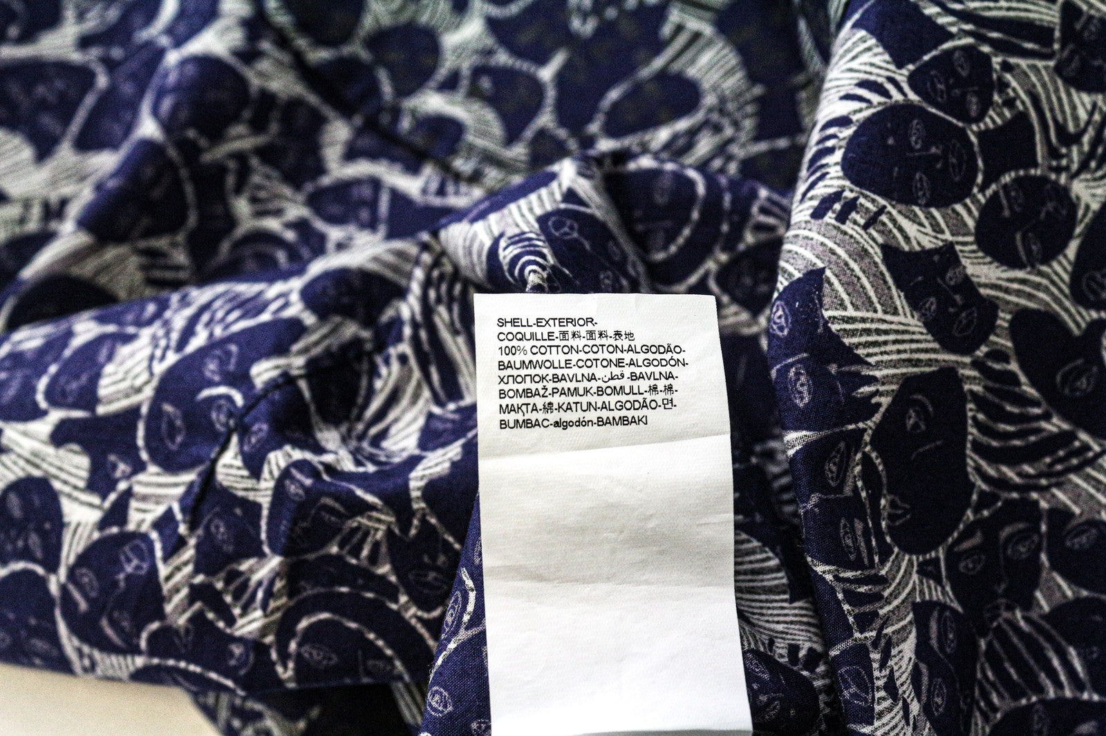 DESIGUAL David Men's Shirt S Slim Pattern Blue Pure Cotton Casual Long Sleeved